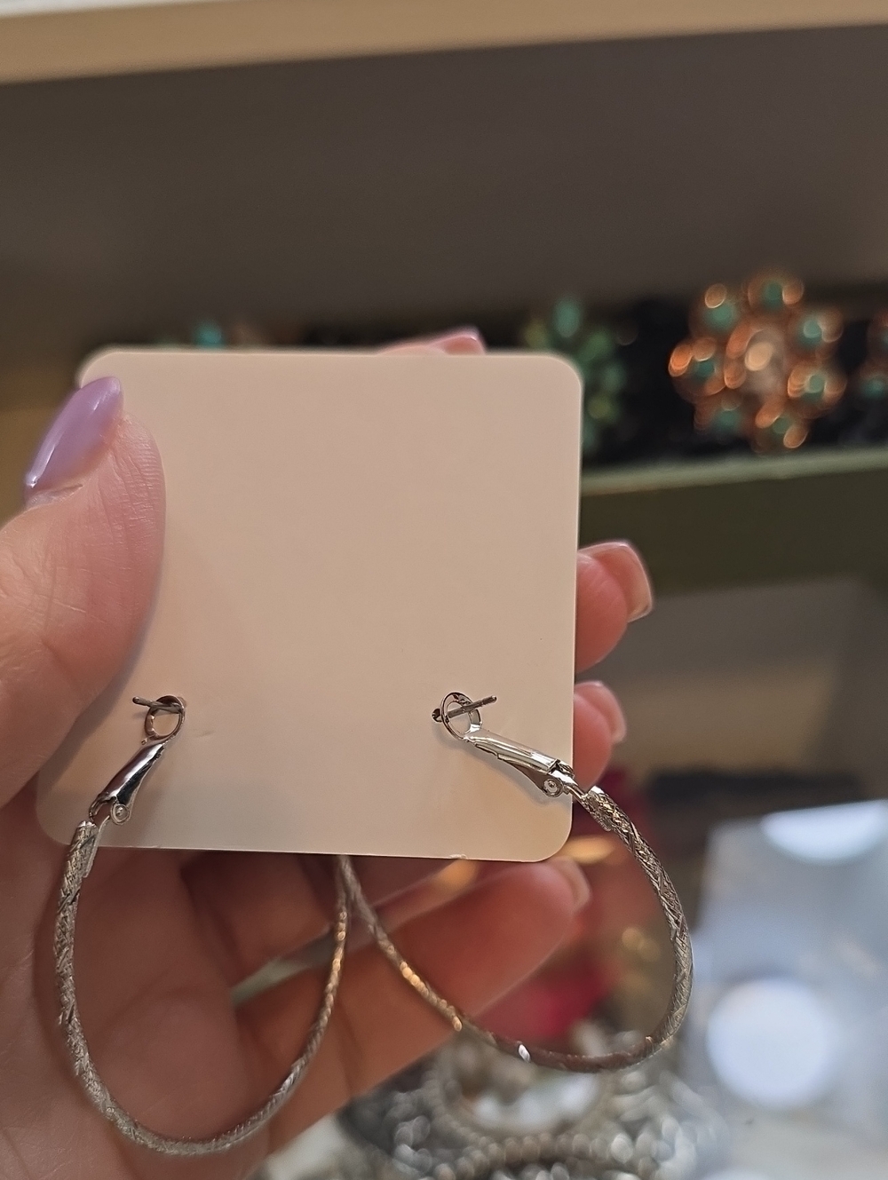Gold Textured Hoop Earrings - Rodeo Quincy - Picture 2 of 2